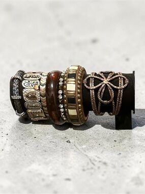 Signature Faith Custom Boho Mixed Material Bracelet Stack • Vintage Style